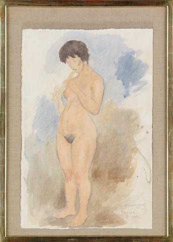 RAPHAEL SOYER Three watercolors.